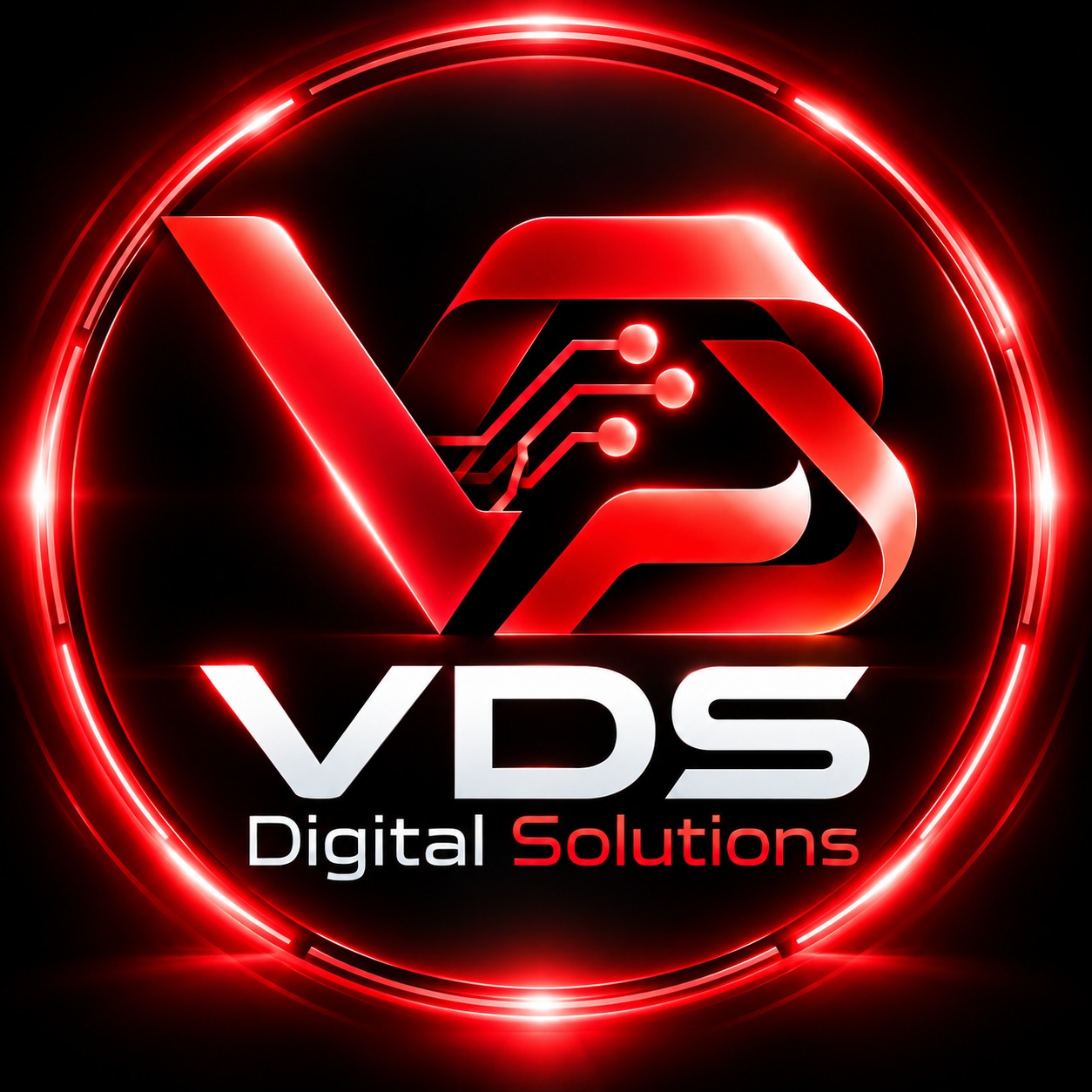 VDS Digital Solutions circular red emblem